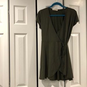 Better Be olive wrap dress
